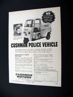 Cushman Motors Police Vehicle 1966 print Ad  