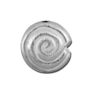  16mm Silver Brushed Round Seashell Design Metal Beads 