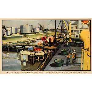  1939 Print Allen Saalburg Houston Ship Channel Texas 