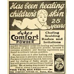 1918 Ad Comfort Powder Co Sykes Products Skin Care Baby Nursery Infant 
