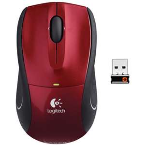 Wireless Mouse M505 Red Cordless Laser W/ Unify Nano   Logitech 910 