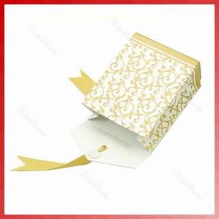 50pcs Gold Ribbon Gift Bags Wedding Favor Candy Boxes  