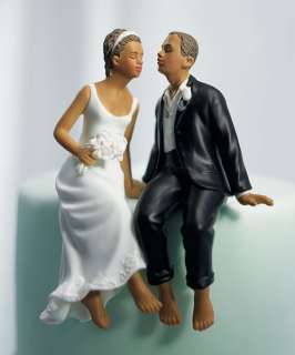 Barefoot Casual Bride & Groom Wedding Cake Top Topper Couple Beach 