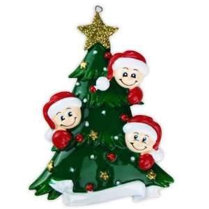   Tree With 3 Faces Personalized Christmas Ornament: Home & Kitchen