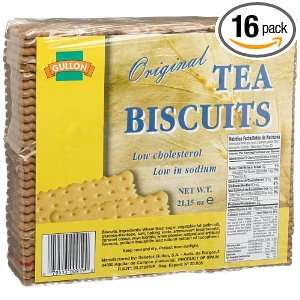 Gullon Tea Biscuits Original Cookies, 21.15 Ounce Packages (Pack of 16 