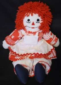 Raggedy Ann Doll Handmade Heart Valentine Rag Doll Red Dress DARLING 