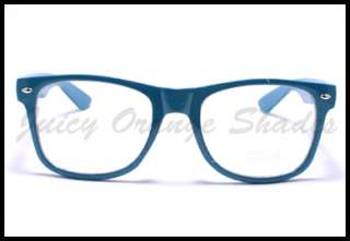 VINTAGE Wayfarer CLEAR LENS Glasses OCEAN BLUE