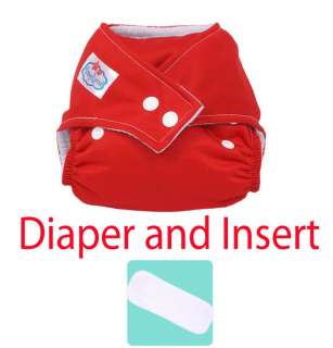 Baby Red Washable cloth diaper nappy and 1 Insert  