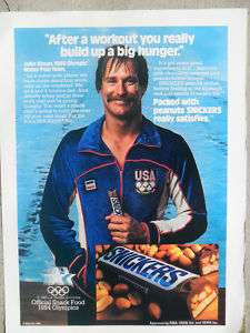 1984 Print Ad SNICKERS John Siman Olympic Water Polo  