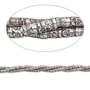  #9119 Bead, antiqued Hill Tribes fine silver, 5x1mm tube 