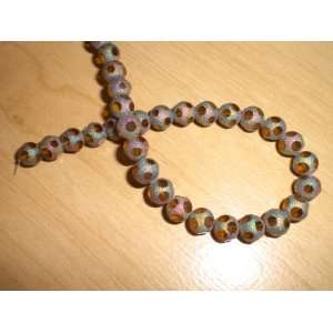   Round Cut Rainbow Matte Dark Amber Glass Beads Arts, Crafts & Sewing