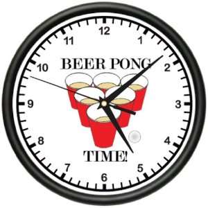  BEER PONG Wall Clock drinking game bar mug table keg