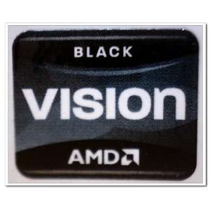 AMD CPU Vision BLACK Logo Stickers Badge for Laptop and Desktop Case 