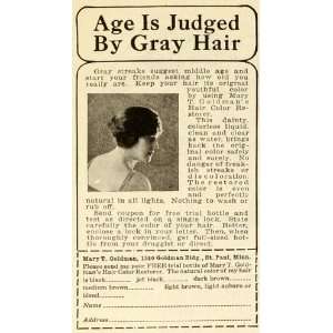  1922 Ad Mary T Goldman Hair Color Restorer Graying Age 