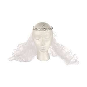 Tip Top Teardrop Crown Veiled Tiara