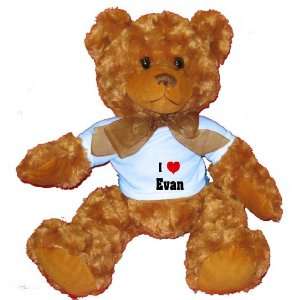  I Love/Heart Evan Plush Teddy Bear with BLUE T Shirt Toys 