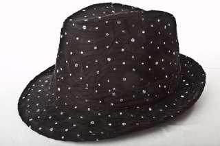   Fedora Hats / Black / Sparkle Fedora / Michael Jackson Look A Like Hat