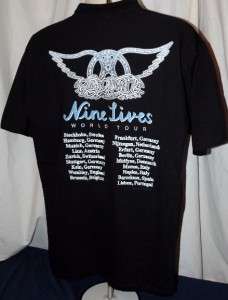 AEROSMITH Nine Lives World Tour Vintage 1998 T Shirt(XL)  