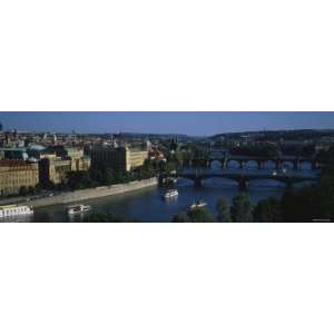 Bridges across a River, Charles Bridge, Vltava River, Prague, Czech 
