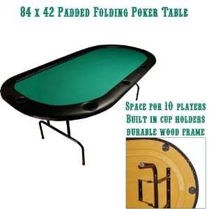  84 x 42 Texas Holdem Poker Padded Folding Table Sports 