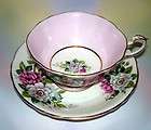 Pink & White Flowers with Pink Border Paragon Tea Cup a