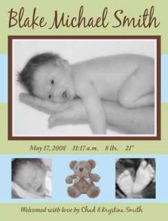 CUSTOM BIRTH ANNOUNCEMENTS DESIGNED FOR YOU   PRINT AT HOME 