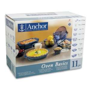  Anchor Hocking Oven Basics 11 Piece Bake Set, Denim Blue 