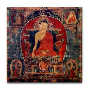  Buddah Tibet Ancient Art Art Tile Coaster by  