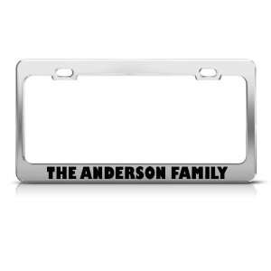 The Anderson Family Funny Metal License Plate Frame Tag Holder