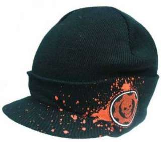 This black Gears Of War billed beanie features the Gears Of War 