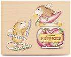 HOUSE MOUSE RUBBER STAMPS JALAPENO PEPPERS MICE STAMP