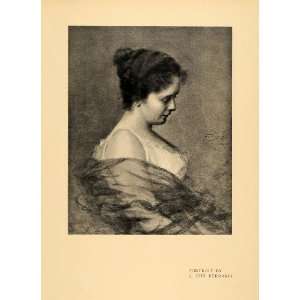  1911 Print A. Von Ferraris Portrait of Woman   Original 