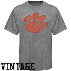  Tigers Shirt : Clemson Tigers Ash Distressed Big Logo Vintage T Shirt