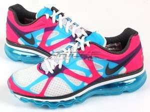 Nike Wmns Air Max+ 2012 White/White Current Blue Pink Flash Running 