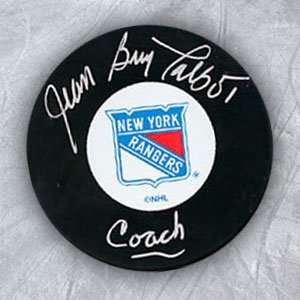  JEAN GUY TALBOT New York Rangers SIGNED Hockey Puck 