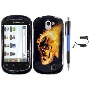  Yellow Fire Angry Skull On Black Premium Design Protector 