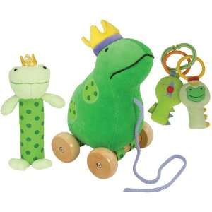 Rich Frog Frog Pull Toy with Frog Squeak Easy and Green Set of Baby 