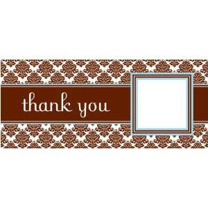    Announcements   Brown Damask   Thank You Announcements Baby