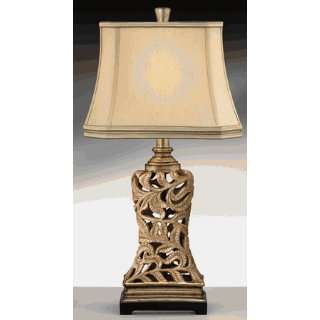   10304RTC Leaf Dance Nightstand Table Lamp, Khaki