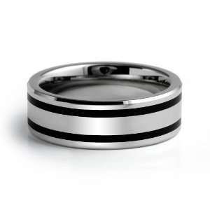   Wedding Band Very Low Beveled Comfort Fit 8mm Ring (12): Jewelry