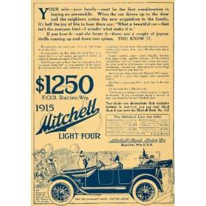  1915 Ad Mitchell Light Four Antique Car Price Racine WI 