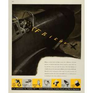   Inter Aircraft Control Light Pilot Plane Wartime   Original Print Ad