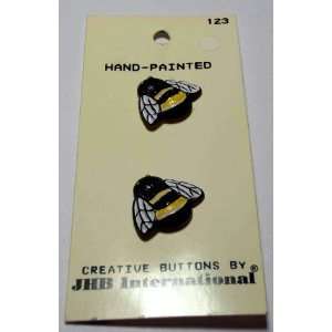  Hand Painted Hornet Bee Insect Shank Creative Buttons 