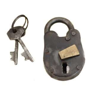 Miniature Handcrafted Reproduction Antique Lock Padlock With Keys
