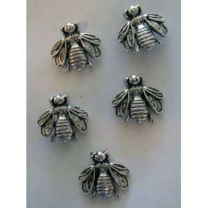*Antique Silver Bumble Bee Push Pins   Electroplate 
