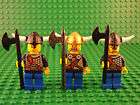 Lego Minifigs Castle Viking Knights lot of 3 with Axes