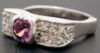 NATURAL 1.25 carats RUSSIAN ALEXANDRITE & DIAMONDS RING 14K  