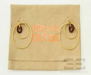 Alexis Bittar Textured Gold & Lucite Double Loop Earrings  