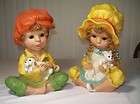 universal statuary 1974 alice and andy figurines flower power mod 