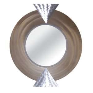 Nova Earthquake Bronze Finish and Aluminum Round Wall Mirror  